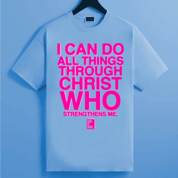 NEW ‘Through Christ’ Unisex Crewneck Tee - Picture 1 of 2